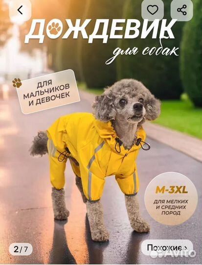 Дождевик для маленьких собак