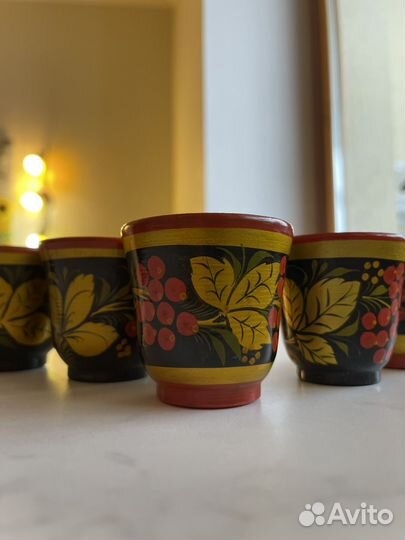 Стопки хохлома 6 шт СССР