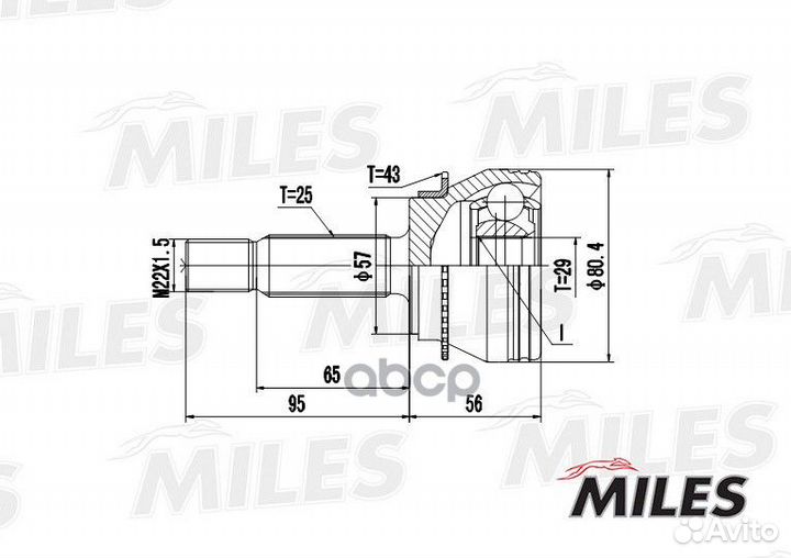 ШРУС mitsubishi outlander 2.0-2.4 03-08 нар. +ABS