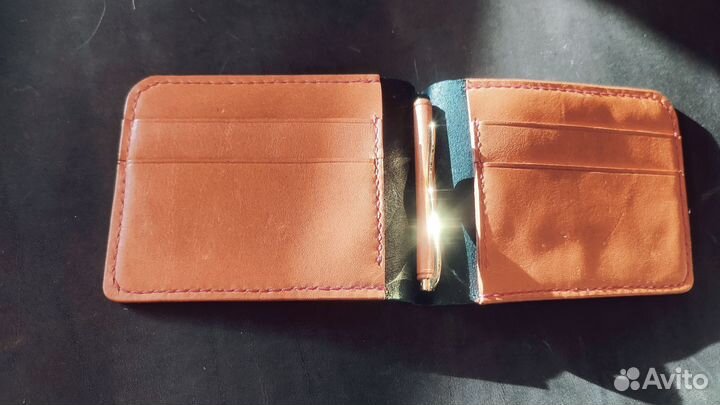 Зажим для денег из натуральной кожи