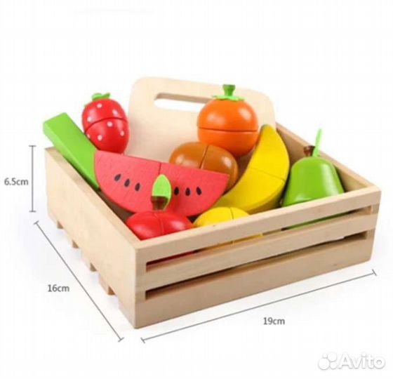 Развивающие Деревянные игрушки Монтессори овощи
