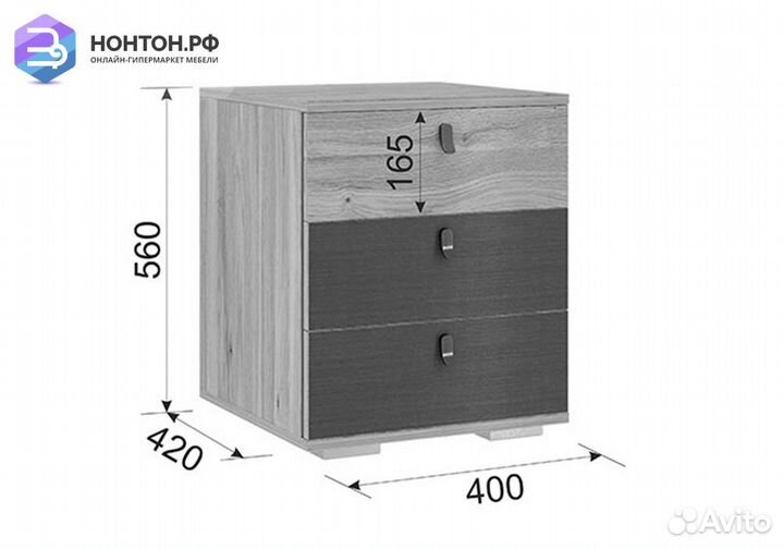 Тумба Модерн 25.01 дуб мария / бронза