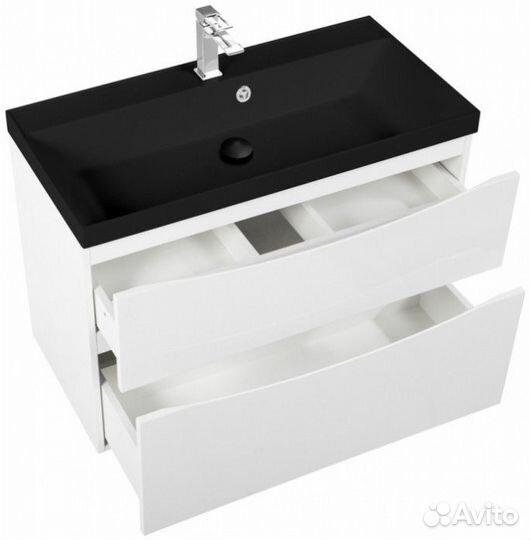 Мебель для ванной BelBagno Marino-H60 90-BB900/450-LV-ART-AST-nero Bianco Lucido