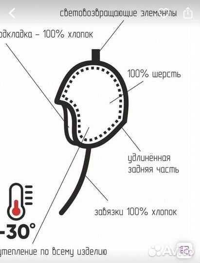 Шапка зимняя шерсть nels 46-48 бу