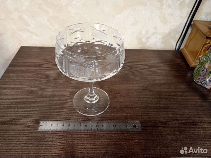 Конфетница на ножке, хрусталь, СССР