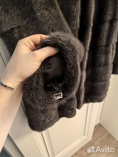 Шуба норковая с капюшоном