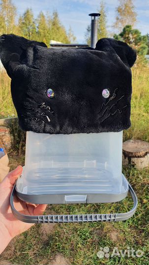 Шапка кошечка натуральный мех