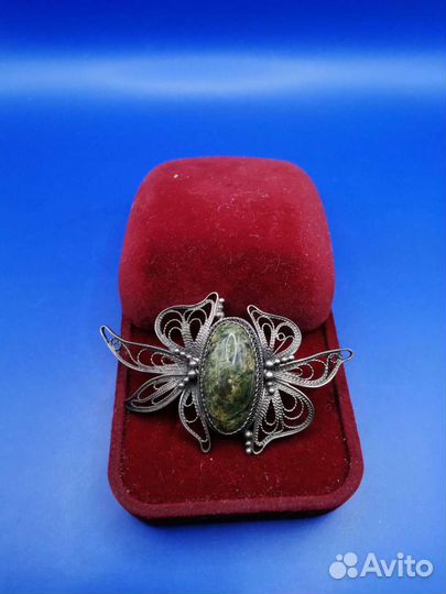 Брошь Брошка Винтаж СССР Натуральный камень