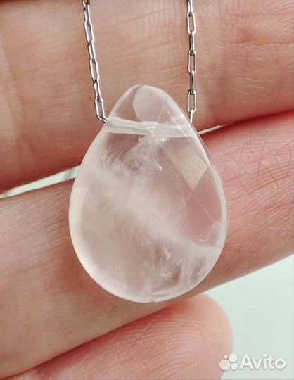 Кулон из Розового Кварца на цепочке