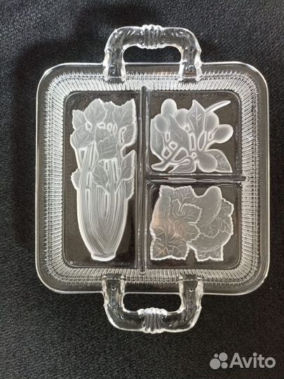 Винтажный хрустальный поднос