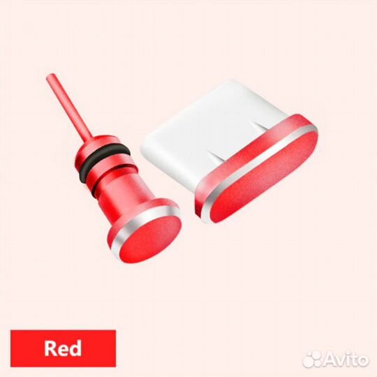 Заглушка для Разъёмов Type-C и Наушников (Red)
