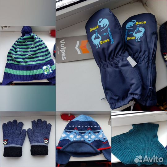 Шапка, перчатки, манишка для мальчика