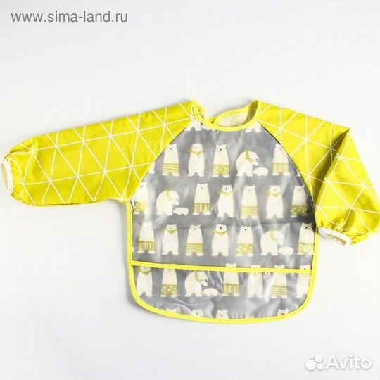 Нагрудник-рубашка для кормления «Медведи» непромок