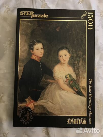 Пазл на 1500 деталей картина Дети с попугаем 1850г