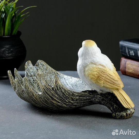 Подставка конфетница 'Лосиный рог с птичкой' акрил