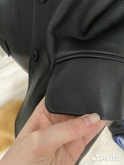 Кожаный пиджак мужской 54 56