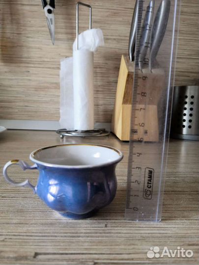 Кофейные чашки с блюдцами, высота 5 см