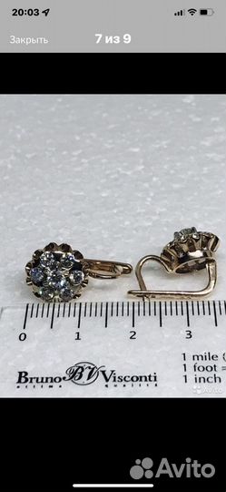 Золотые серьги с бриллиантами