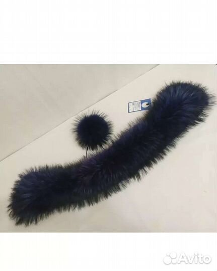 Воротник-опушка из натурального меха енота