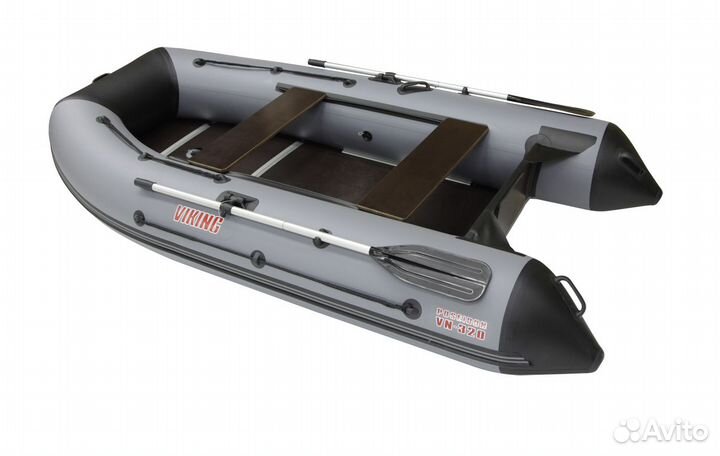 Лодка пвх Викинг VN 340 H серо-черная