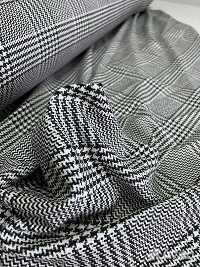 Ткань костюмная клетка гусиная лапка