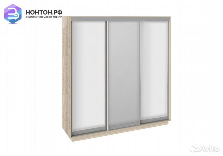 Шкаф-купе Нонтон 3-дверный с зеркалом сонома / бел