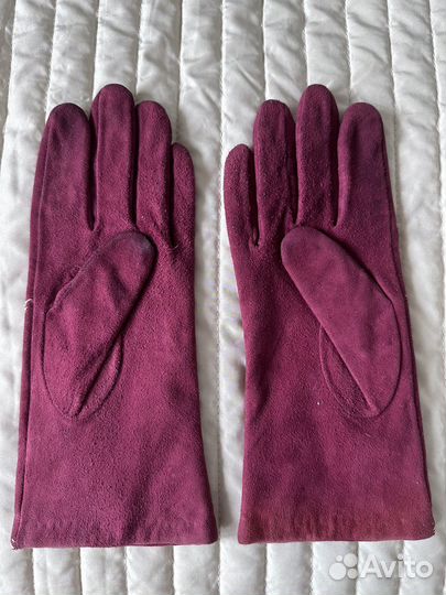 Перчатки замша