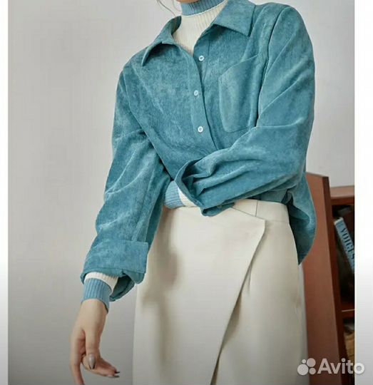 Вельветовая рубашка женская