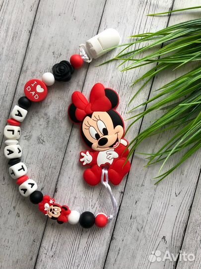 Именной держатель для пустышки, прорезыватель