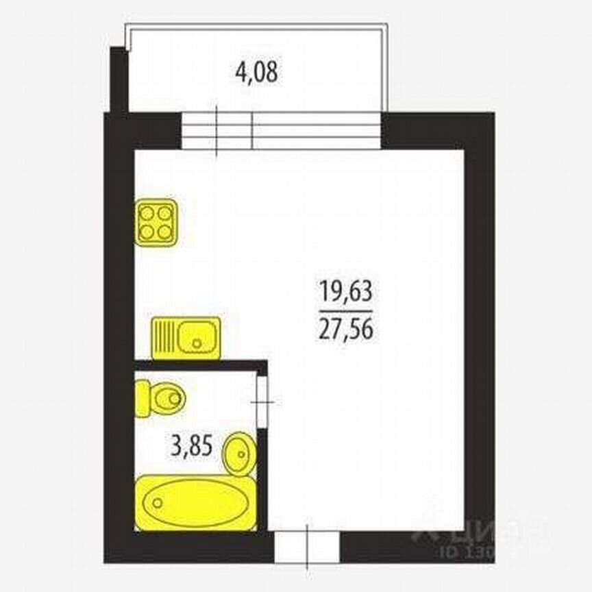 Квартира-студия, 27,6 м², 2/3 эт.