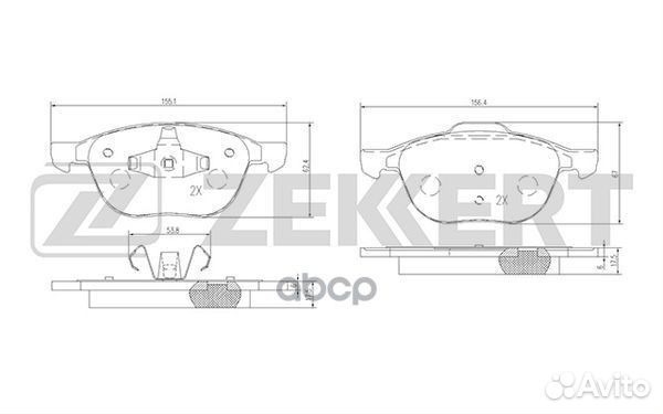 Колодки торм. диск. передн. Ford Focus II, III