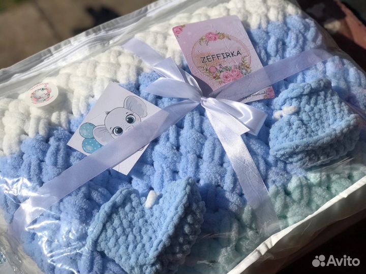 Плед детский вязаный ручная работа