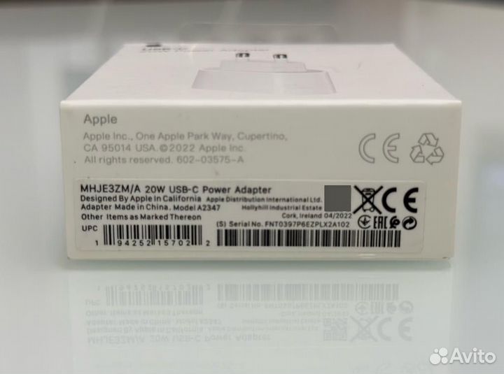 Блок быстрой зарядки iPhone 20w