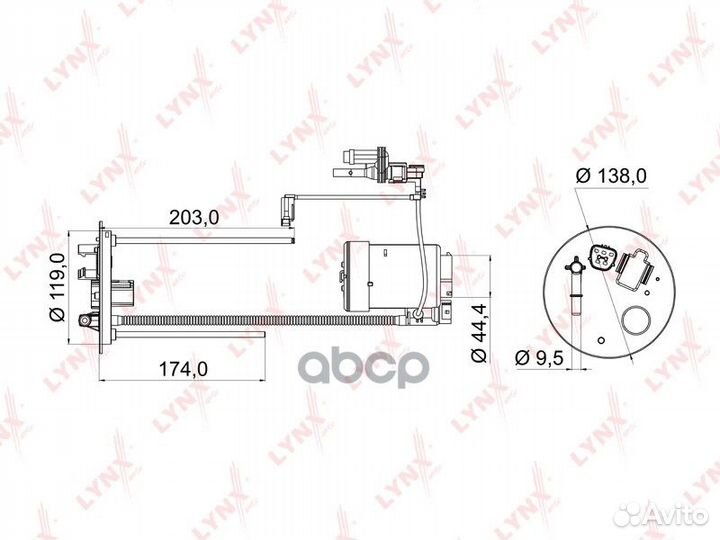 Фильтр топливный погружной LF969M lynxauto
