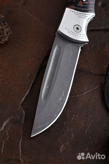 Нож Беркут складной Х12мф дюраль акрил коричневый