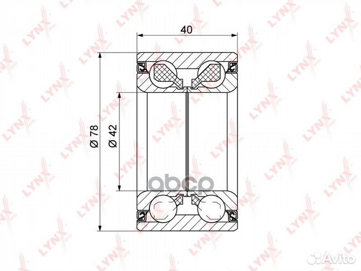 Подшипник ступицы перед. 40x42x78 WB-1335 LYN