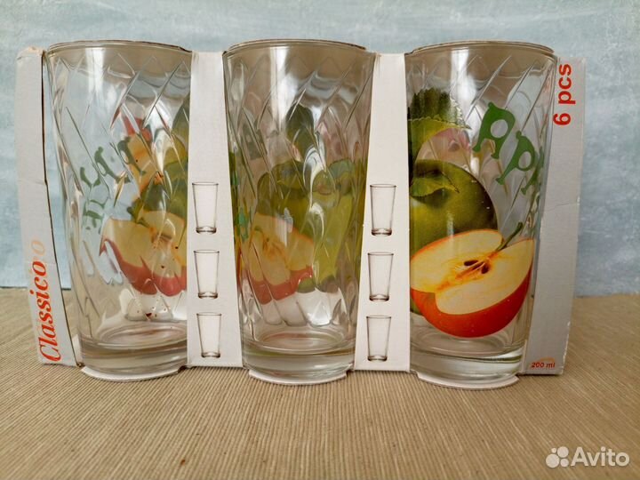 Стаканы для воды, сока, напитков. 6шт