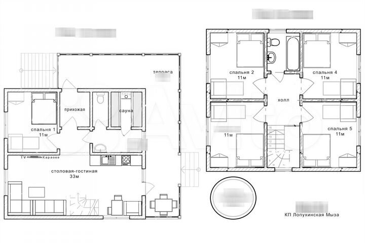 Коттедж 155 м² на участке 15 сот.