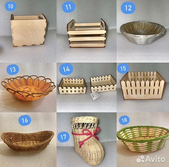 Корзинка плетеная, подарочная коробка, кашпо