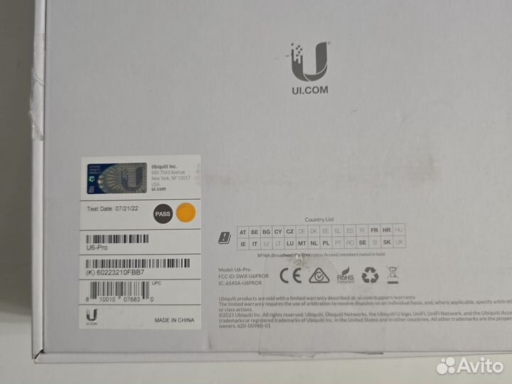 Точка доступа Ubiquiti UniFi 6 AP Pro U6-Pro