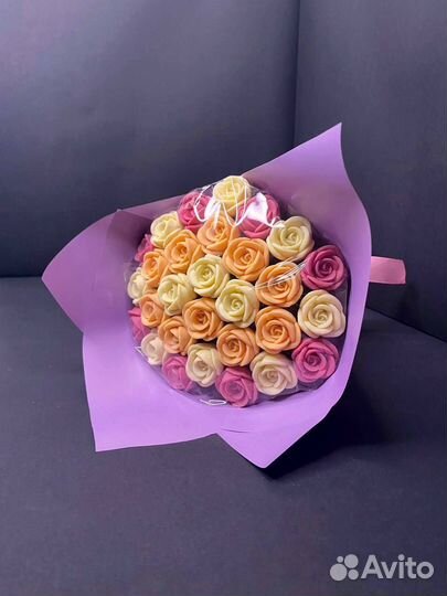 Розы из Белого Шоколада - 29 шт в Букете