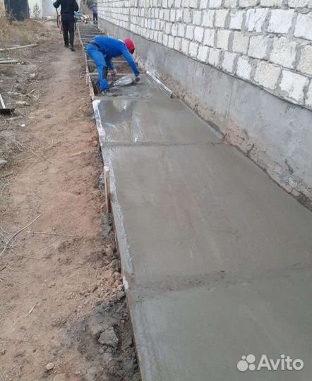 Бетонные работы отмостка фундаментные работы