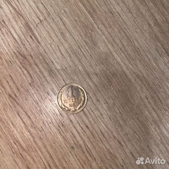 1 копейка СССР 1983г, брак короткие остья