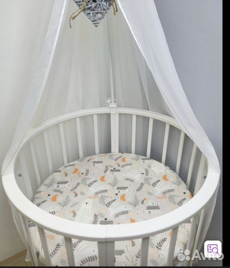 Простынь на резинке в детскую кровать