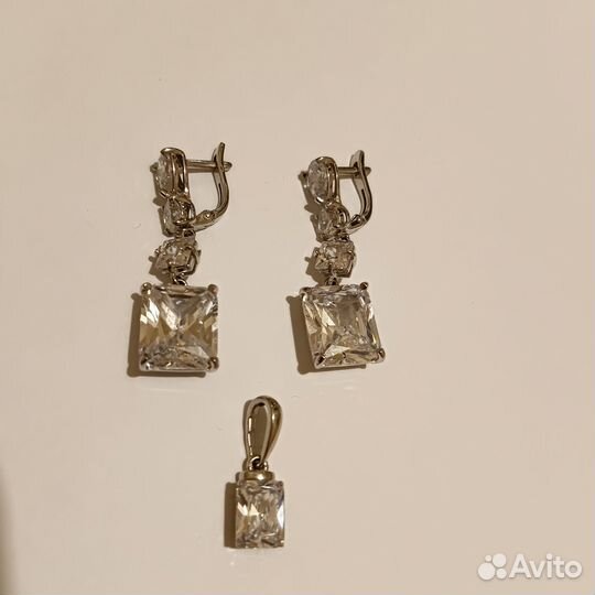 Наборы из серебра серьги и кольцо