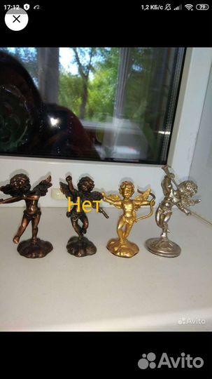 Подсвечник статуэтка ангел путти собака фарфор