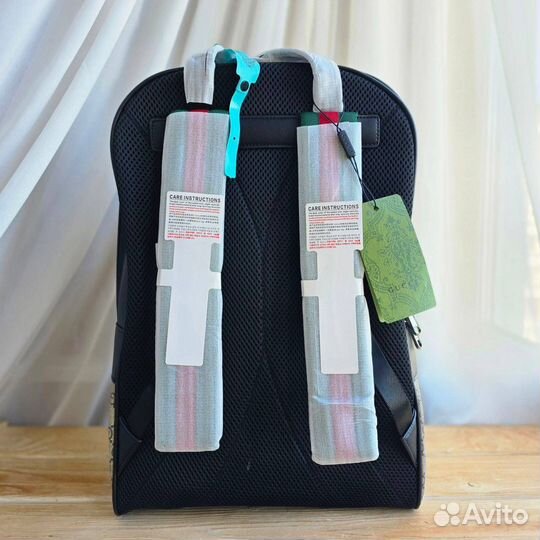 Рюкзак мужской канва кожа Gucci серый