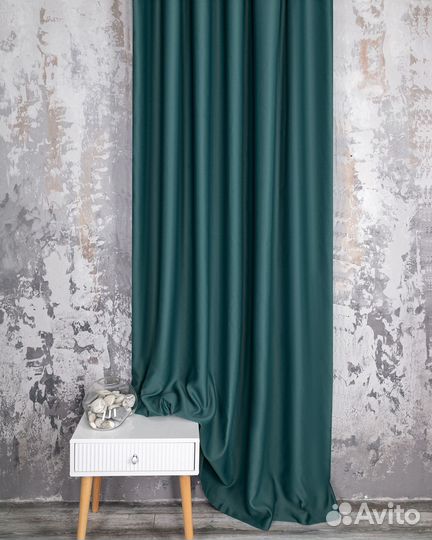 Шторы блэкаут Марсель Зеленый опал