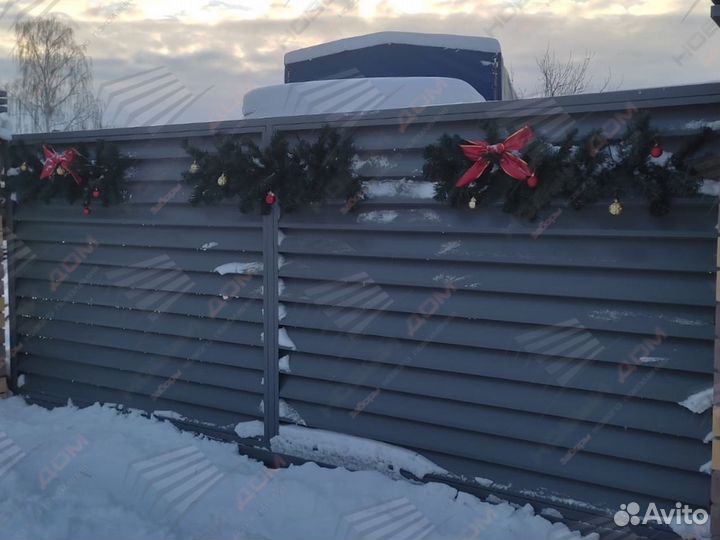 Забор жалюзи горизонтальный