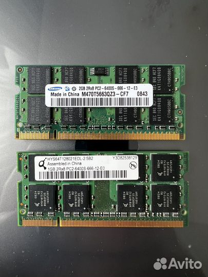 Оперативная память ddr2 для ноутбука
